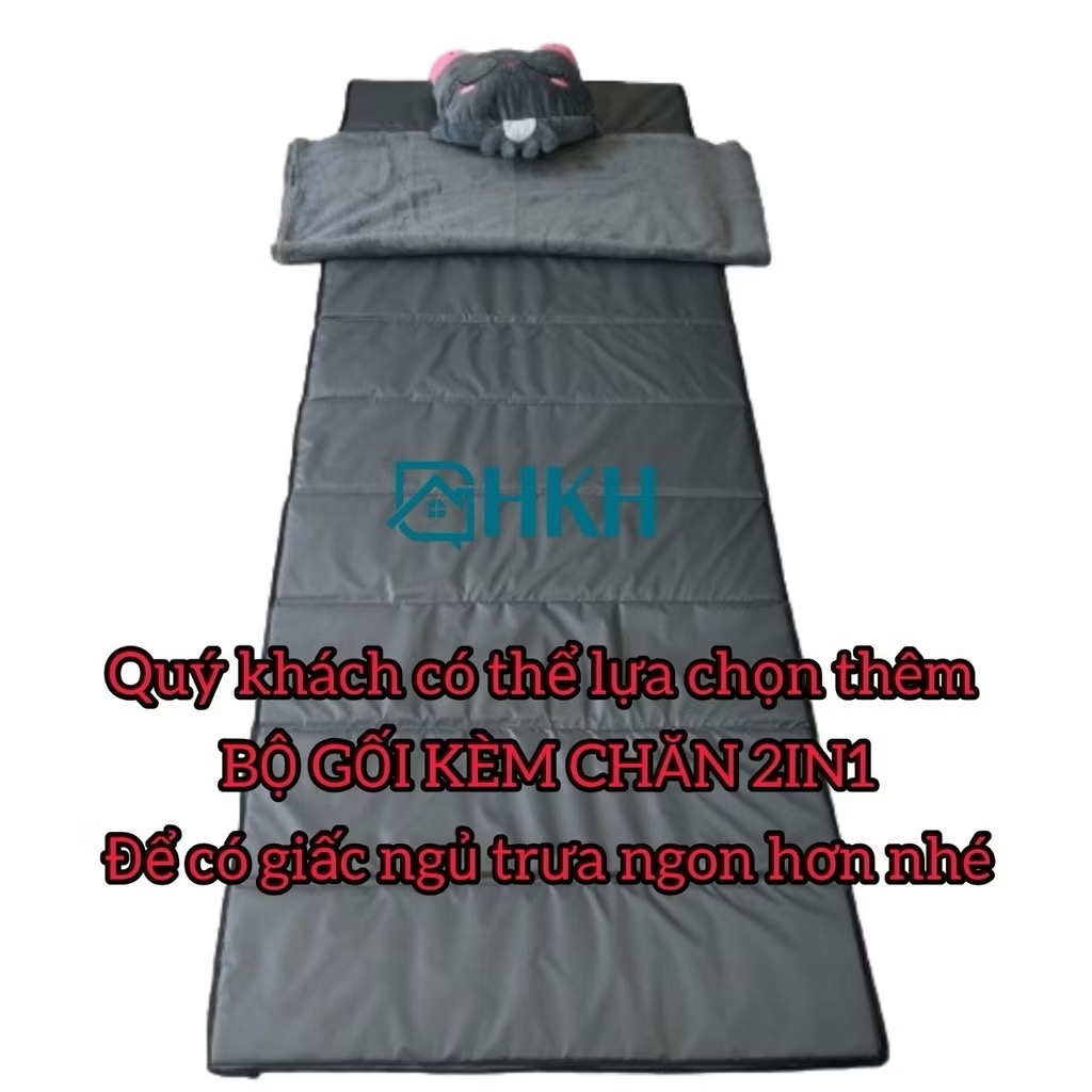 Thảm ngủ văn phòng, Đệm văn phòng gấp gọn có túi đựng dây rút, Thảm du lịch không thấm nước, KT 70x200cm, dày 10mm