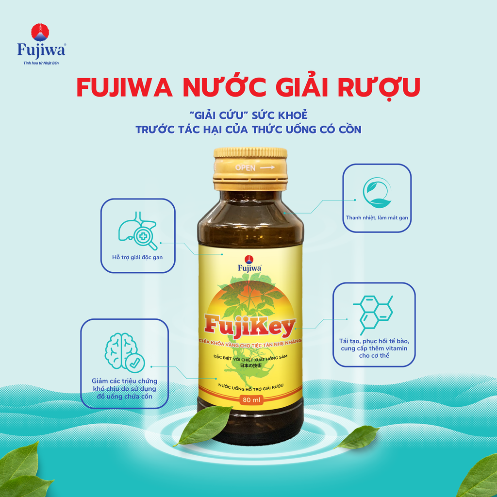 Nước Giải Rượu Fujikey - Hộp 10 Chai