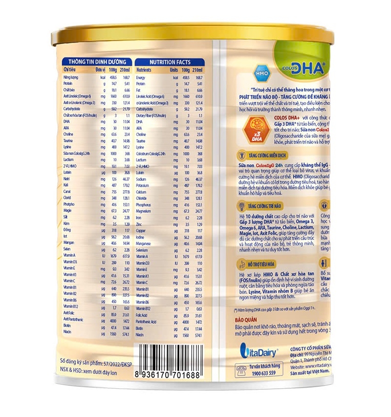 Sữa COLOS DHA+ 1+ 800g (1 tuổi trở lên)