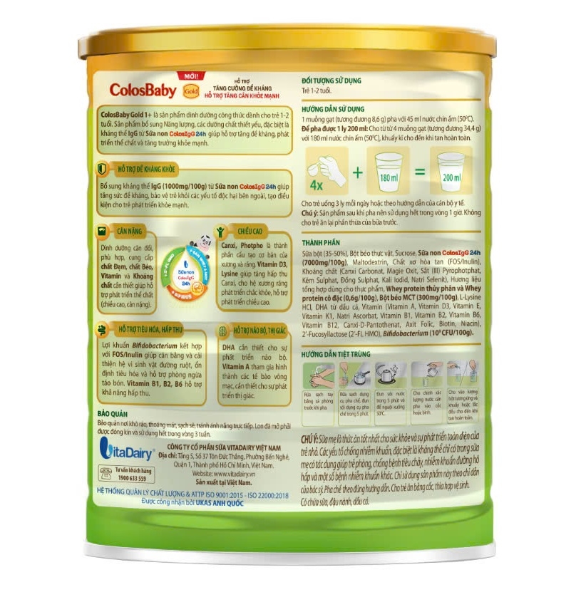 Sữa Colosbaby Gold 1+ 800g (Mới) (1 - 2 tuổi)
