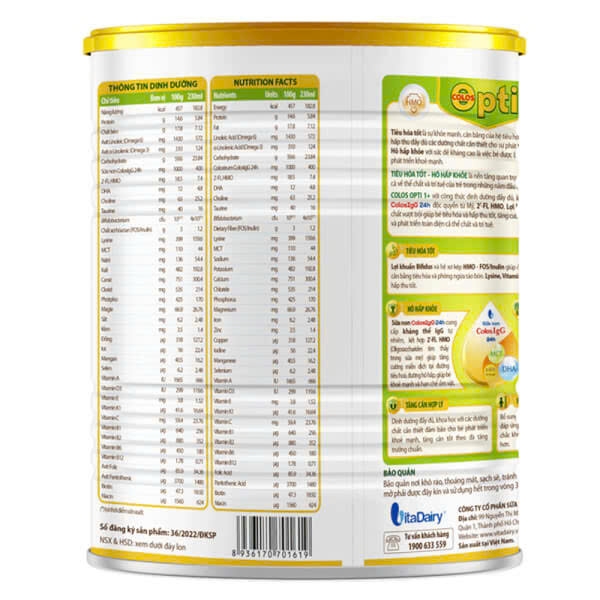 Sữa COLOS OPTI 0+ 800g  (0-12 tháng tuổi)