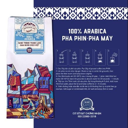 Cà phê Arabica nguyên chất ĐẬM NHÂN CÁCH VIỆT 500g