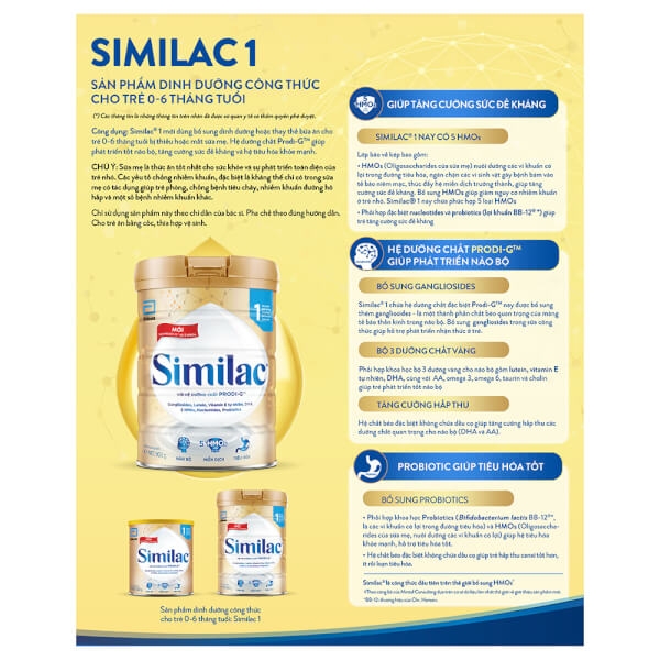Sữa Similac 5G số 1 900g (0-6 tháng) - Abbott