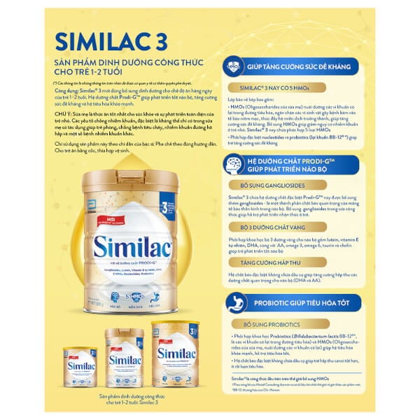 Sữa Similac 5G số 3 900g (1-2 tuổi) - Abbott