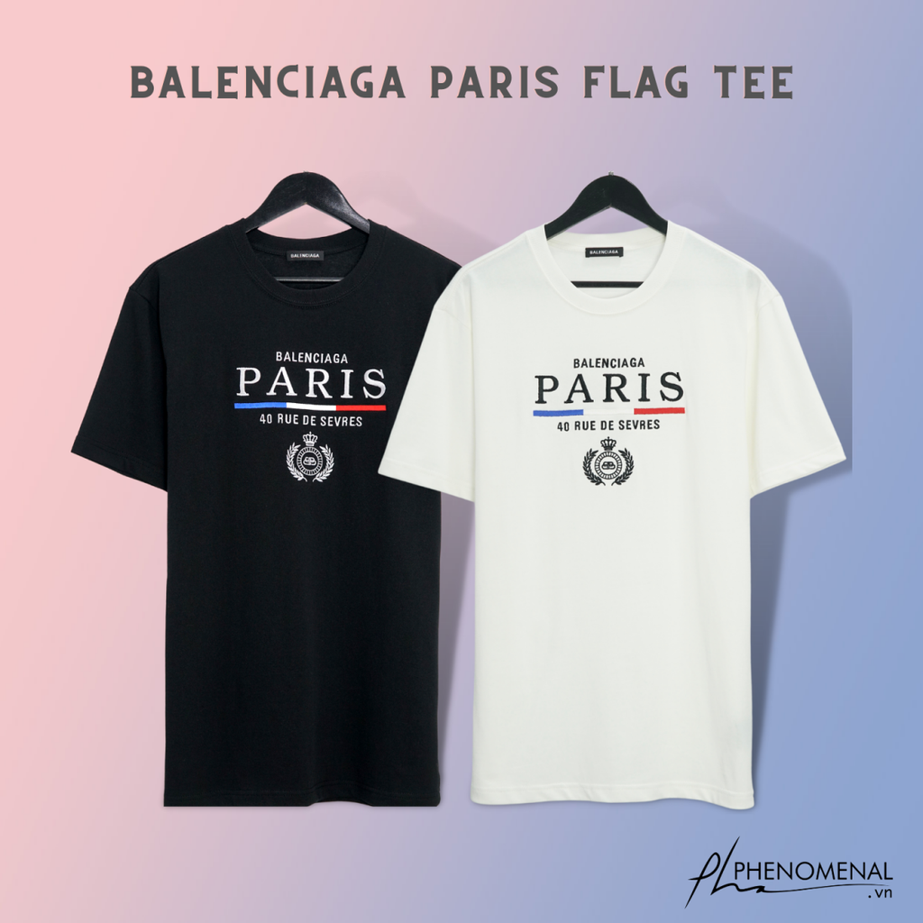 Áo Balenciaga Paris Flag Logo Thêu  Phenomenal Vietnam
