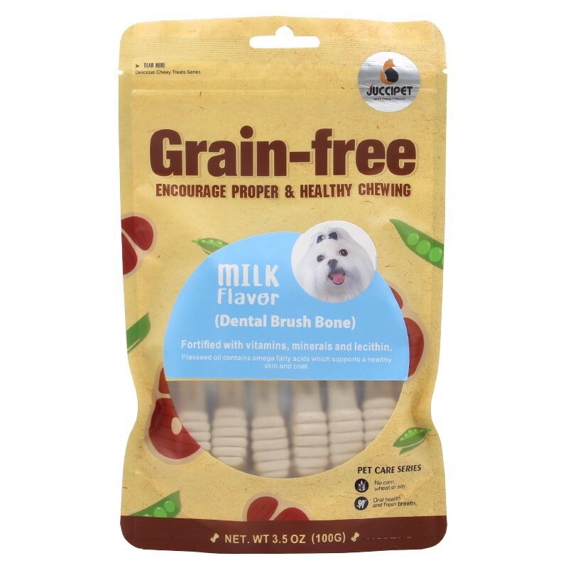 Xương gặm bàn chải Grain free Juccipet 100gr