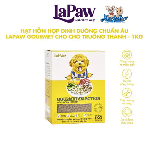 Thức ăn hỗn hợp dinh dưỡng chuẩn Âu laPaw Gourmet dành cho Chó con 1kg