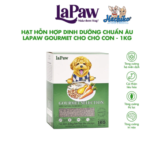 Thức ăn hỗn hợp dinh dưỡng chuẩn Âu laPaw Gourmet dành cho Chó trưởng thành 1kg