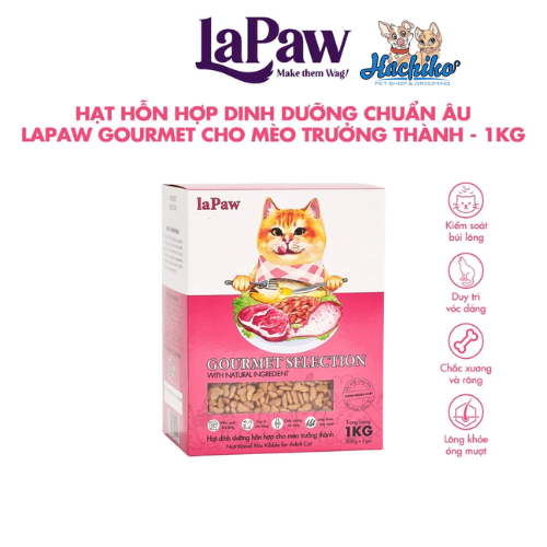 Thức ăn hỗn hợp dinh dưỡng chuẩn Âu laPaw Gourmet cho Mèo con 1kg