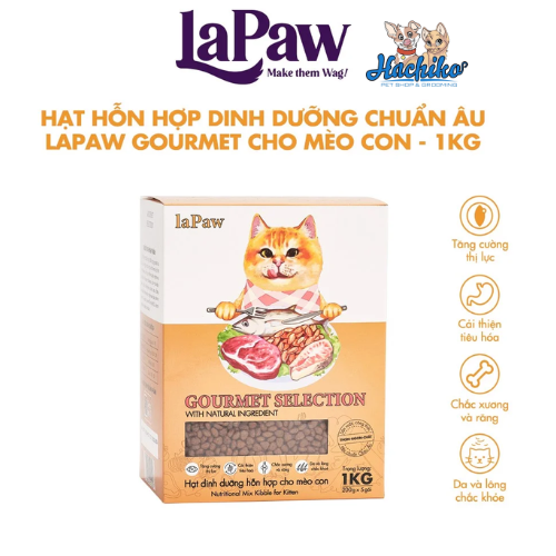 Thức ăn hỗn hợp dinh dưỡng chuẩn Âu laPaw Gourmet dành cho Chó con 1kg