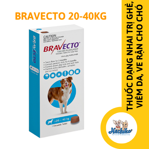 Thuốc Bravecto trị ghẻ, viêm da, ve rận