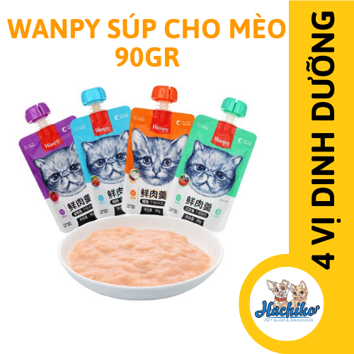 Súp thưởng cho mèo Wanpy 90g nắp vặn tiện lợi