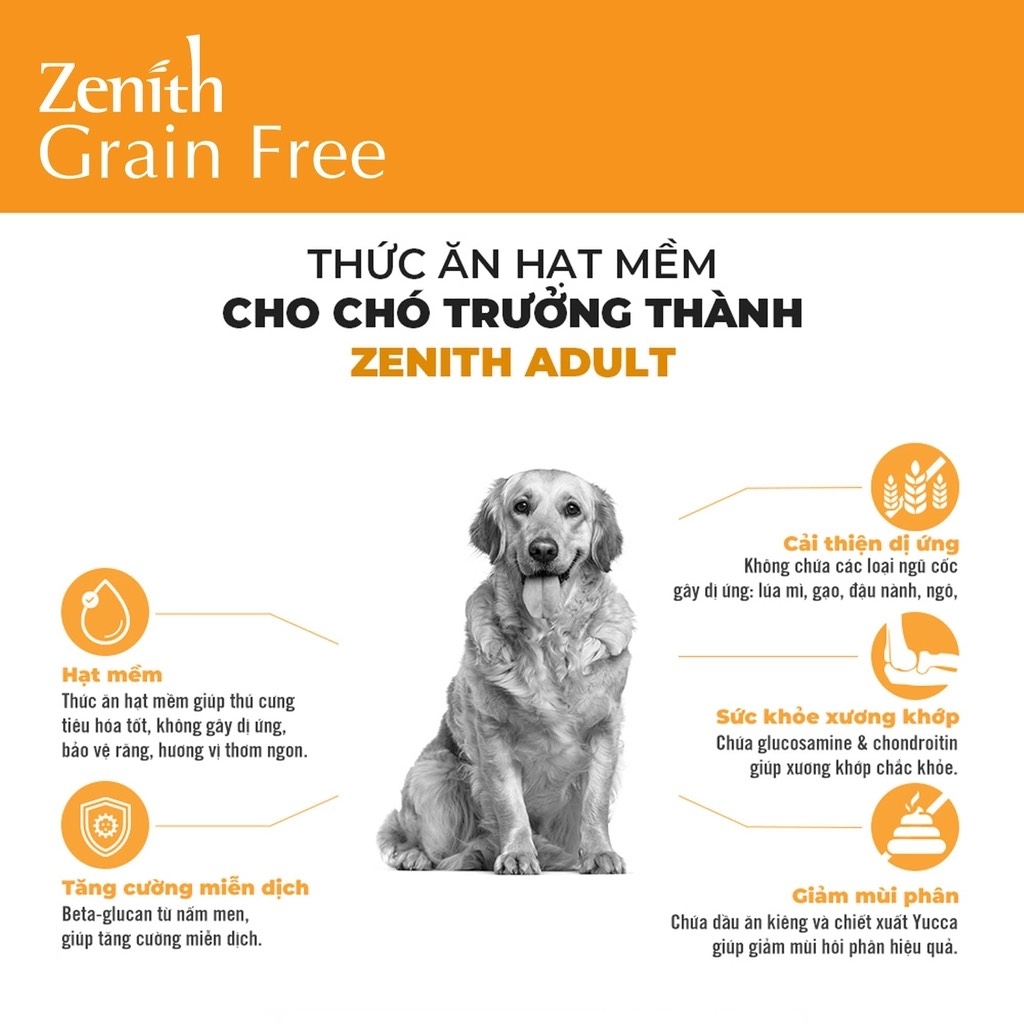 Thức ăn hạt mềm cho chó trưởng thành Zenith Adult 3kg