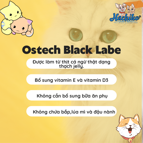 Pate Lon Ostech Black Label 400g Cho Mèo Mọi Lứa Tuổi 6 Vị