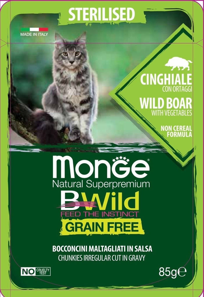 Pate Monge BWild gói 85g nhiều vị cho mèo