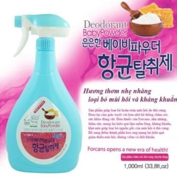 Dung dịch khử mùi Forcans 1L với 3 mùi mùi Lavender, Chanh, Phấn