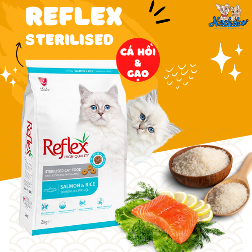 Thức ăn hỗ trợ tiết niệu cho mèo đã triệt sản Reflex Sterilised Cat Food Salmon & Rice 2kg