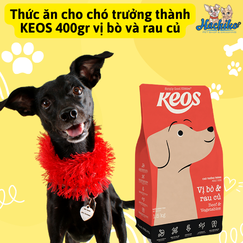 Thức ăn cho chó trưởng thành KEOS vị bò và rau củ