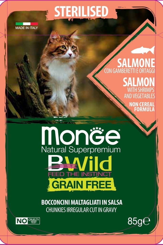 Pate Monge BWild gói 85g nhiều vị cho mèo