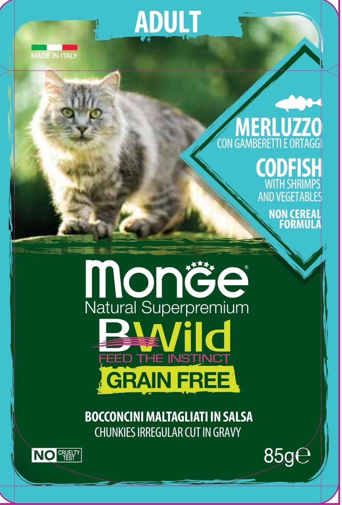 Pate Monge BWild gói 85g nhiều vị cho mèo