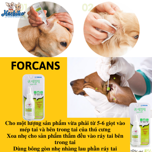 Dung dịch vệ sinh tai dành cho Chó Mèo Forcan 100ml