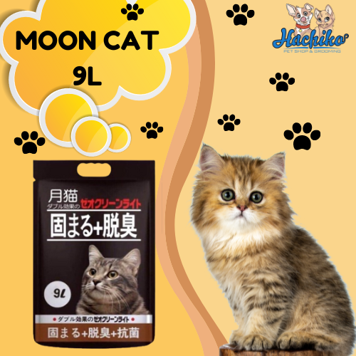 Cát vệ sinh dành cho Mèo, cát Nhật đen Moon Cat bao 9L, 4kg