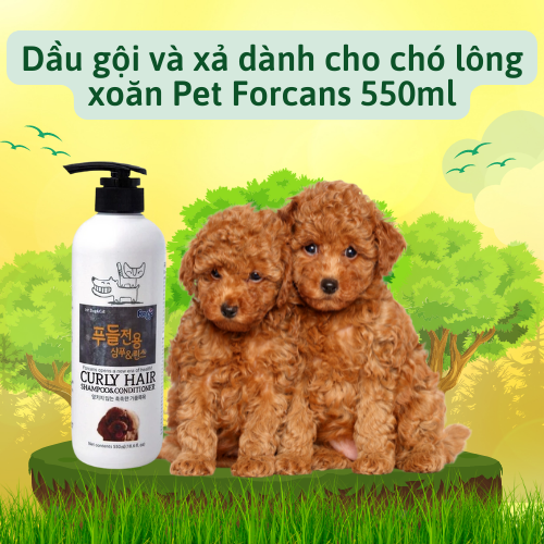 Dầu gội và xả dành cho chó lông xoăn Pet Forcans 550ml