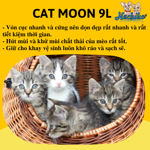 Cát vệ sinh dành cho Mèo, cát Nhật đen Moon Cat bao 9L, 4kg