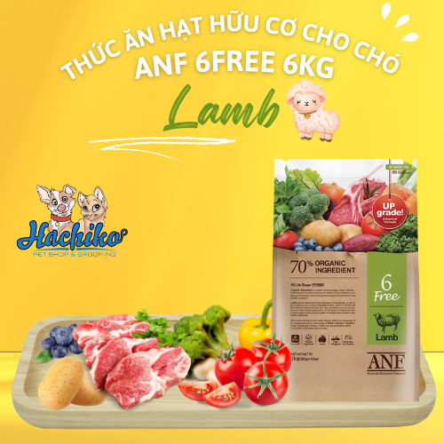 Thức ăn hạt hữu cơ cho chó ANF 6FREE 3 vị cá hồi / thịt cừu / thịt vịt