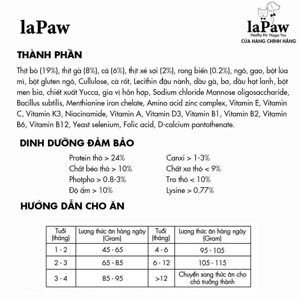 laPaw Gourmet Hạt cho chó con dinh dưỡng chuẩn Âu 1,2kg