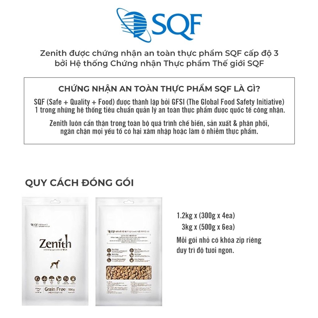 Thức ăn hạt mềm cho chó trưởng thành Zenith Adult 3kg