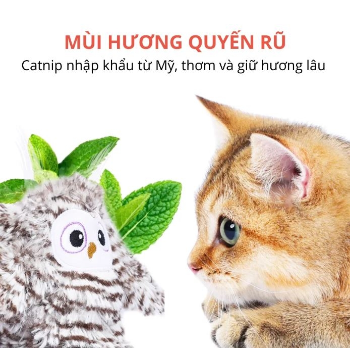 Đồ Chơi Mèo Cảm Biến Hình Chim Cú Mèo FOFOS