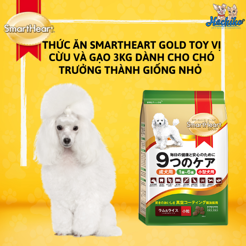 Thức ăn Smartheart Gold Toy vị cừu và gạo 1kg dành cho chó trưởng thành giống nhỏ