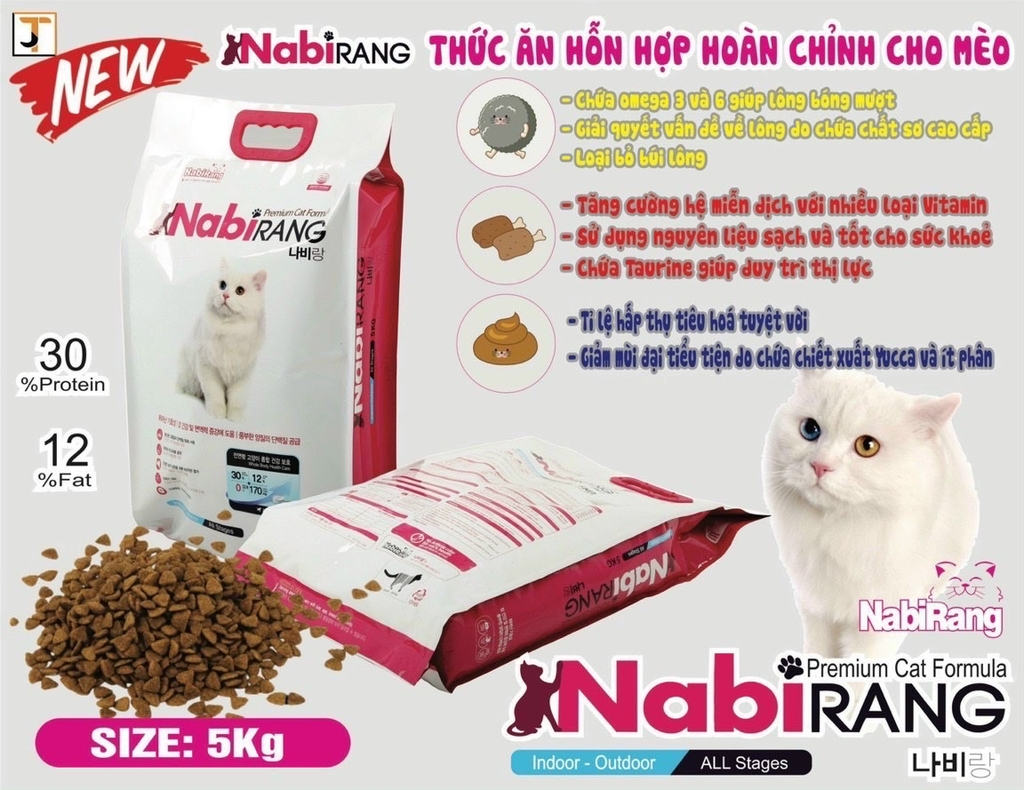 Thức ăn cho mèo Nabirang vị thịt vịt 1kg/ 5kg chiết lẻ