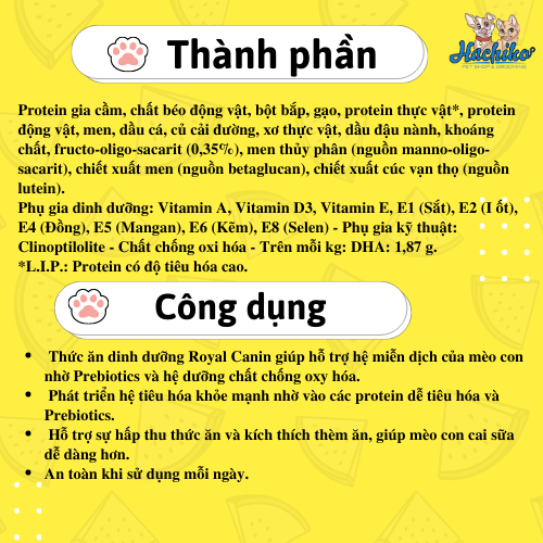 Thức ăn khô Royal Canin dành cho mèo mẹ sau sinh và mèo con từ 1 đến 4 tháng 400gr/2kg/4kg