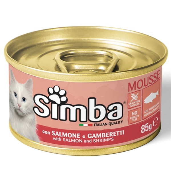 Pate Simba cho mèo vị cá hồi và tôm lon 85g