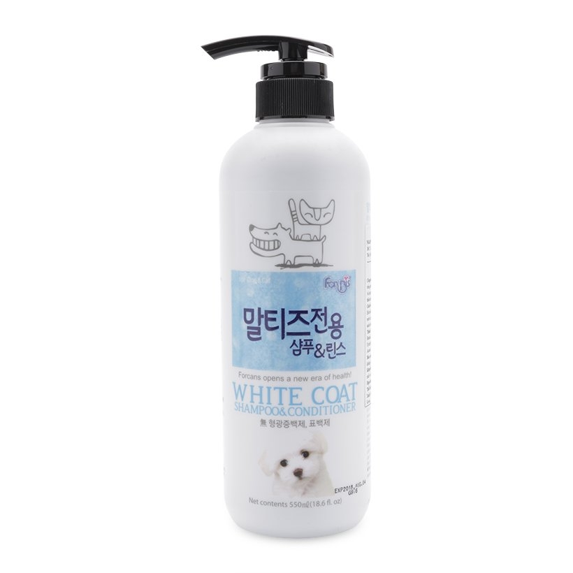 Dầu gội và xả cho chó lông trắng Forcans White Coat 550ml