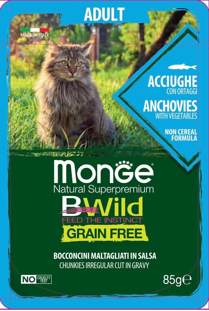 Pate Monge BWild gói 85g nhiều vị cho mèo