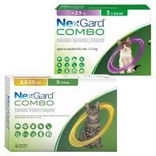 Nexgard Combo Cat Nhỏ gáy trị nội ngoại ký sinh cho mèo lớn 2.5kg-7.5kg