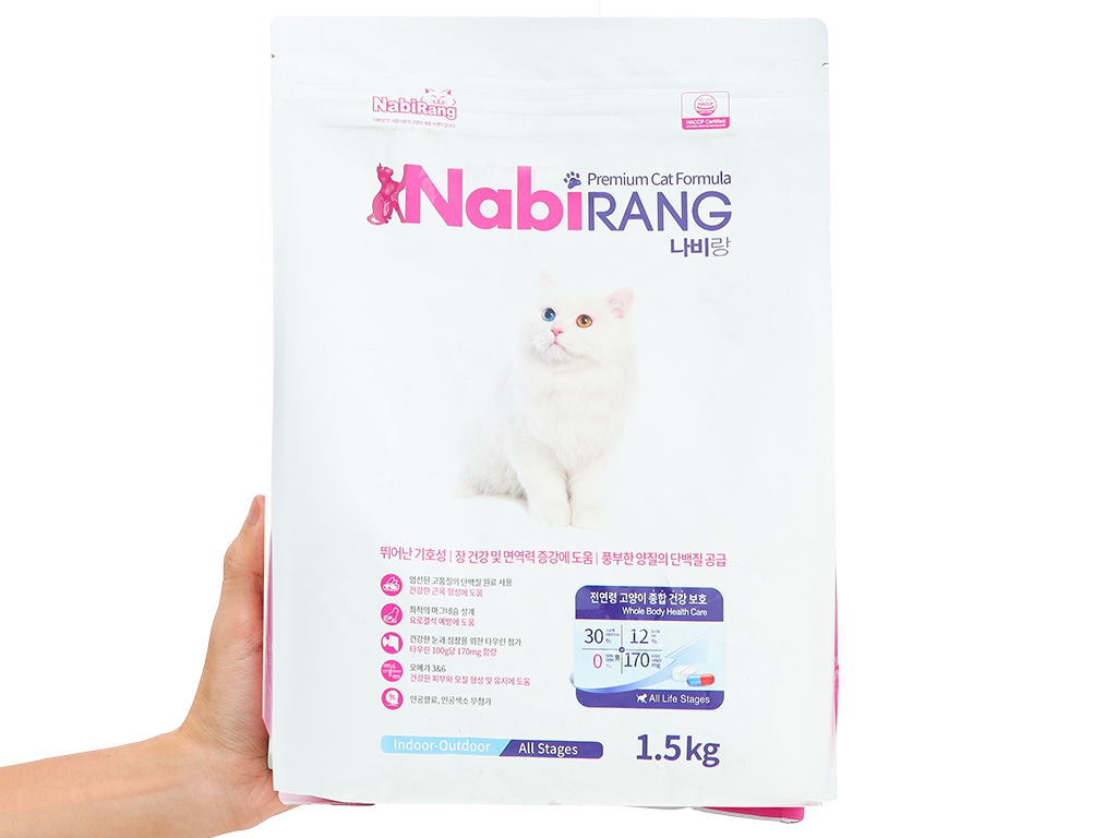 Thức ăn dành cho mèo mọi lứa tuổi Nabirang vị thịt vịt 1.5kg