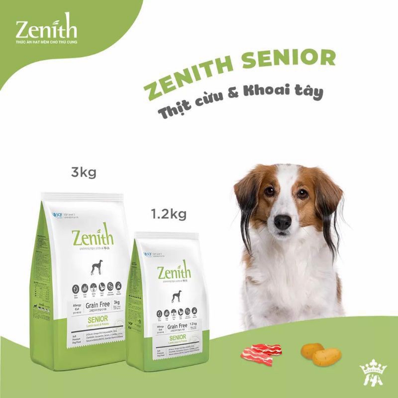 Thức ăn hạt mềm dành cho Chó lớn tuổi Zenith Senior 3kg