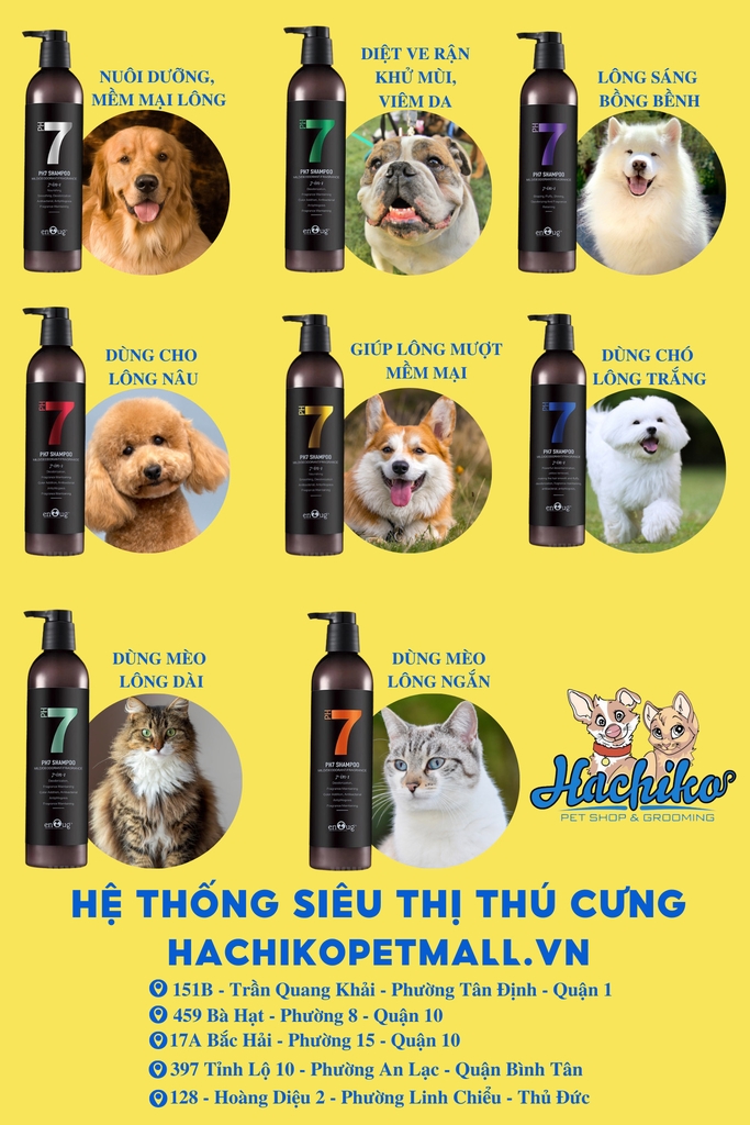 Sữa tắm PH7 cao cấp dành cho chó mèo thú cưng 460ml