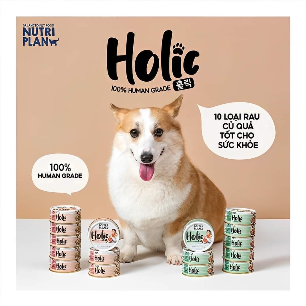 Pate chó Holic cá ngừ trắng rau củ và Vị thịt gà rau củ 85gr