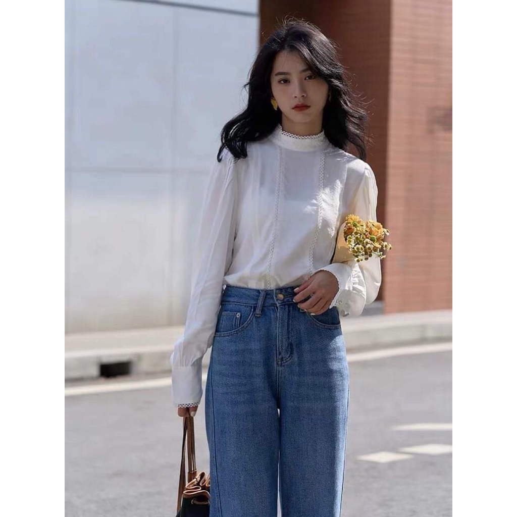 Áo sơ mi kiểu nữ viền cổ Zara Auth New tag có sẵn 4043/261 4043261