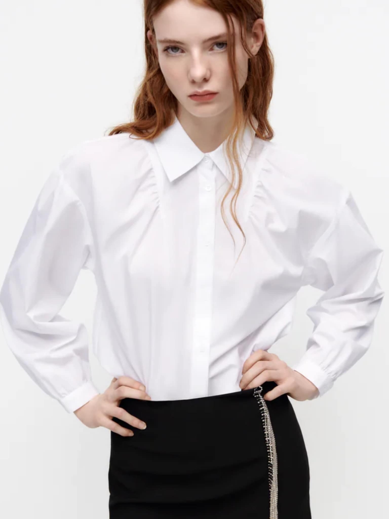 Áo sơ mi nhấn viền cổ Zara Auth New Tag có sẵn 8363/894 8363894