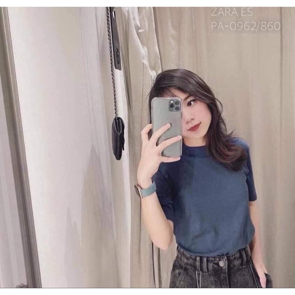 Áo phông cổ tròn Zara Auth new tag có sẵn 0962/860 0962860