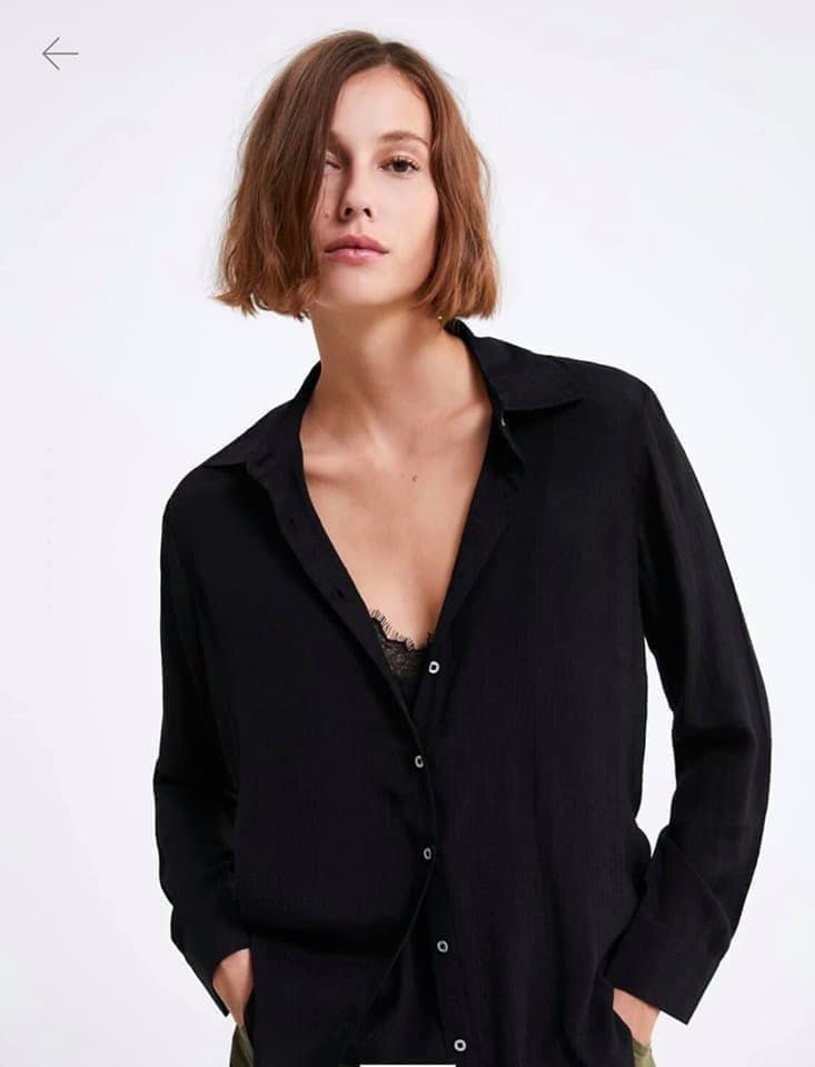Áo sơ mi phối ren hai dây Zara Auth New Tag có sẵn 8574/021 8574021