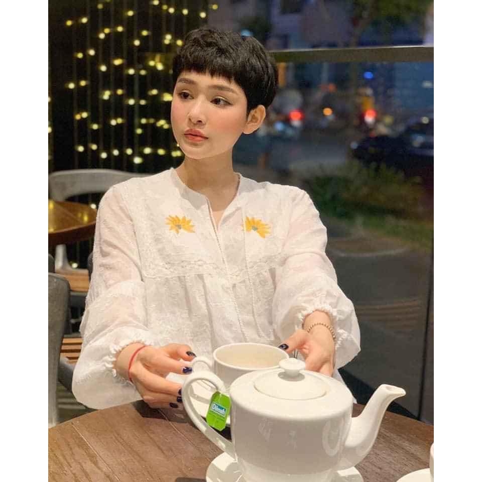 Váy Zara dáng dài thêu hoa cúc Auth new tag có sẵn