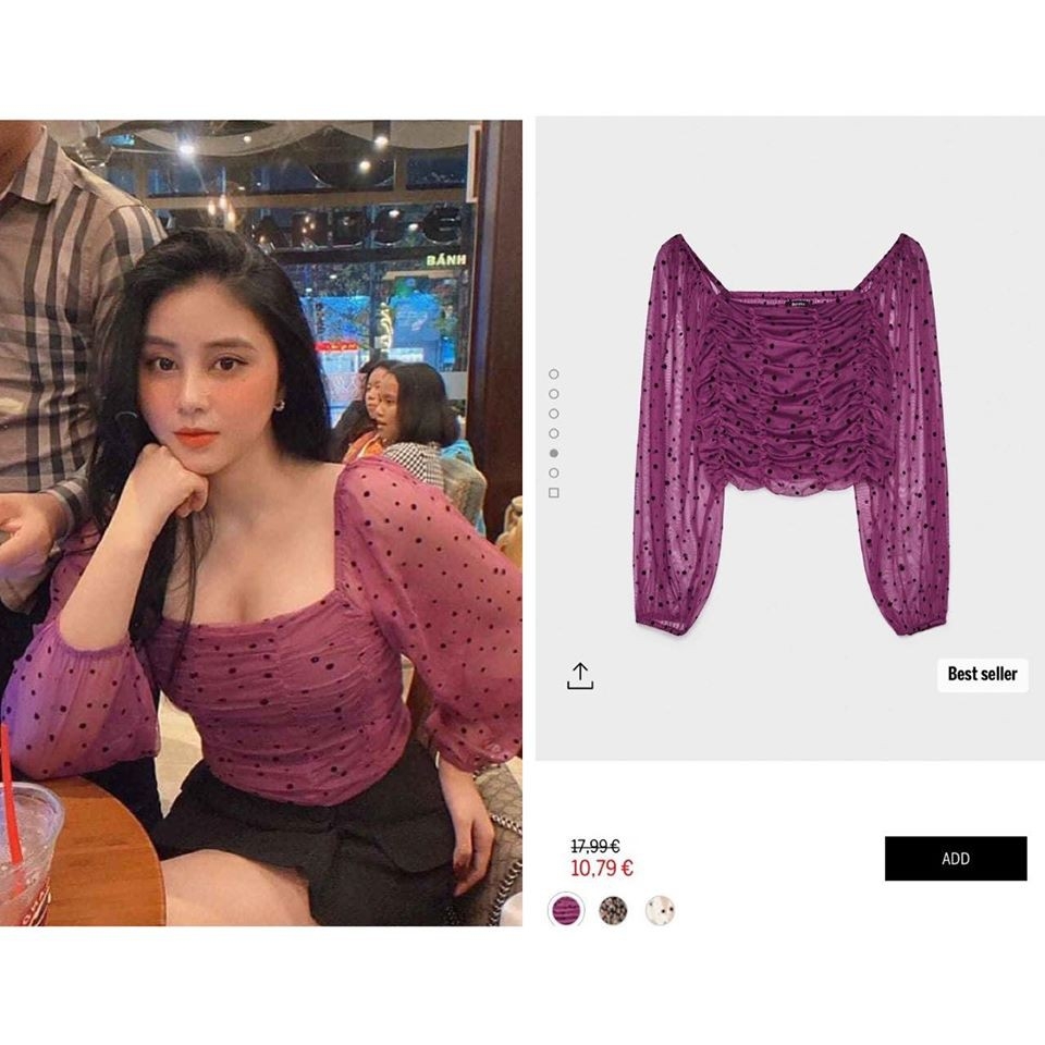 Áo kiểu crop top Bershka Auth new tag có sẵn 5934/494 5934494