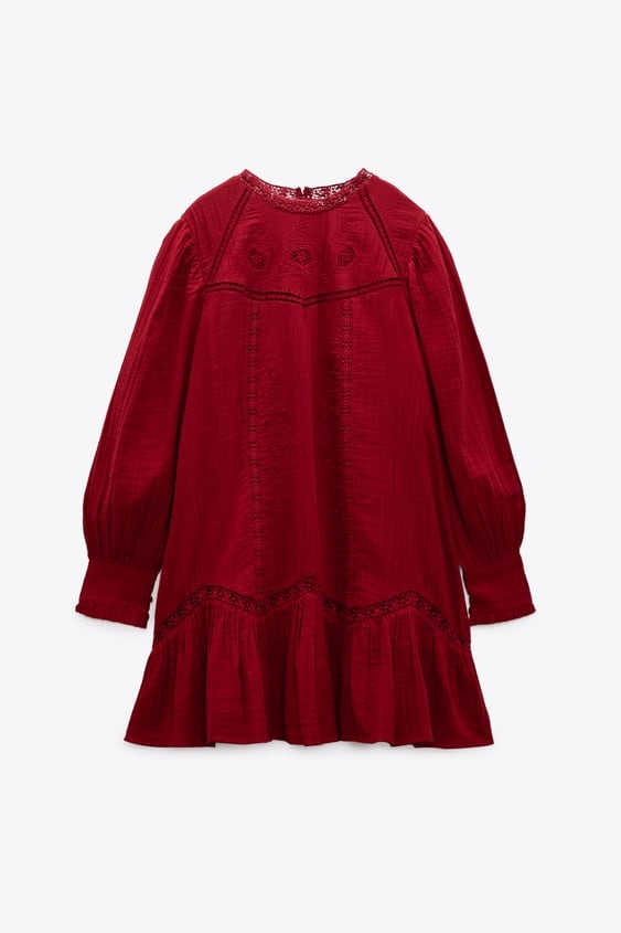 Váy suông thêu dáng babydoll Zara Auth New Tag có sẵn (bầu bí có thể mặc được) 0881/307 0881307